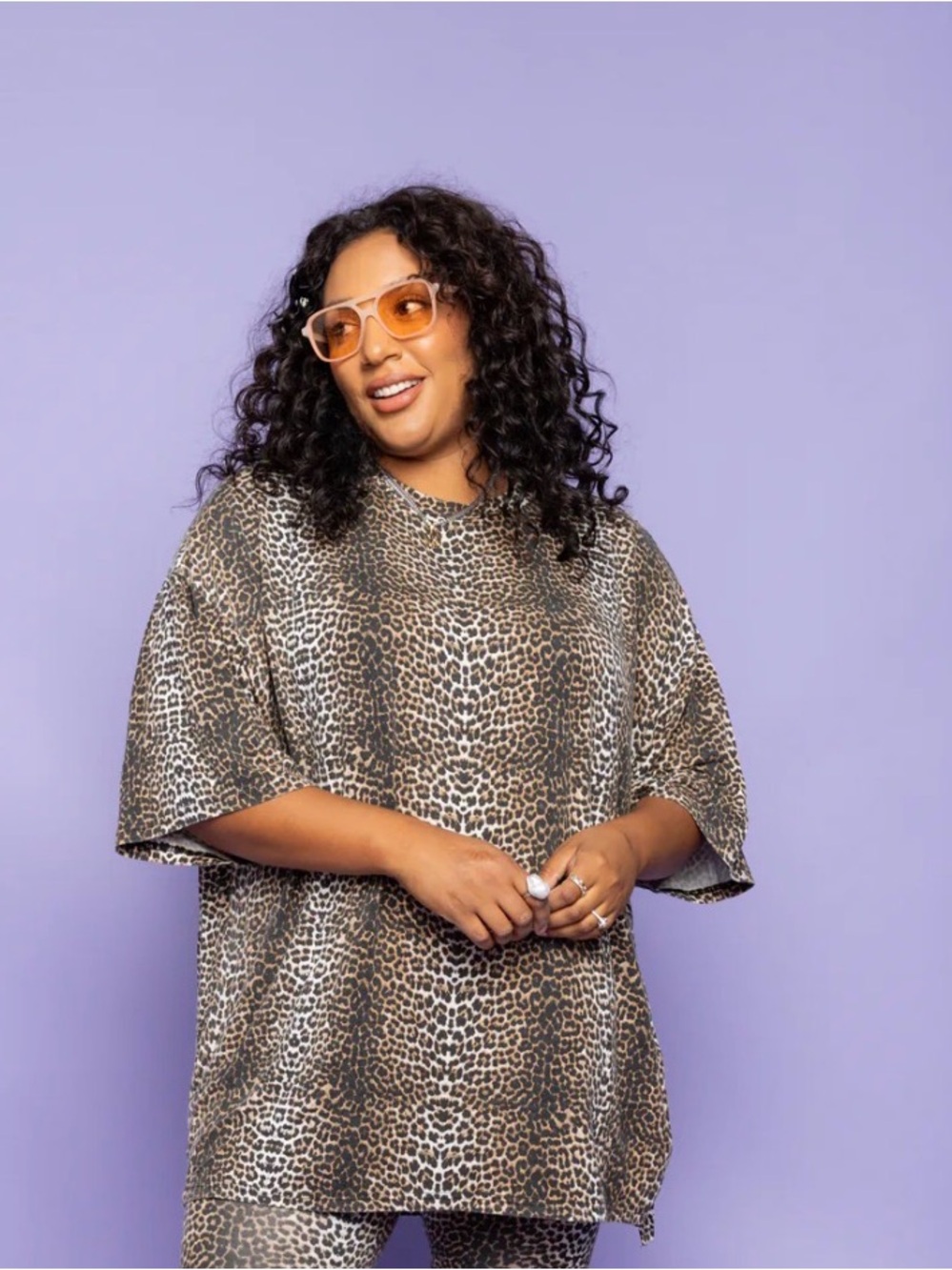 WKND Chaser Wanderlust Leopard Print Oversized Tee